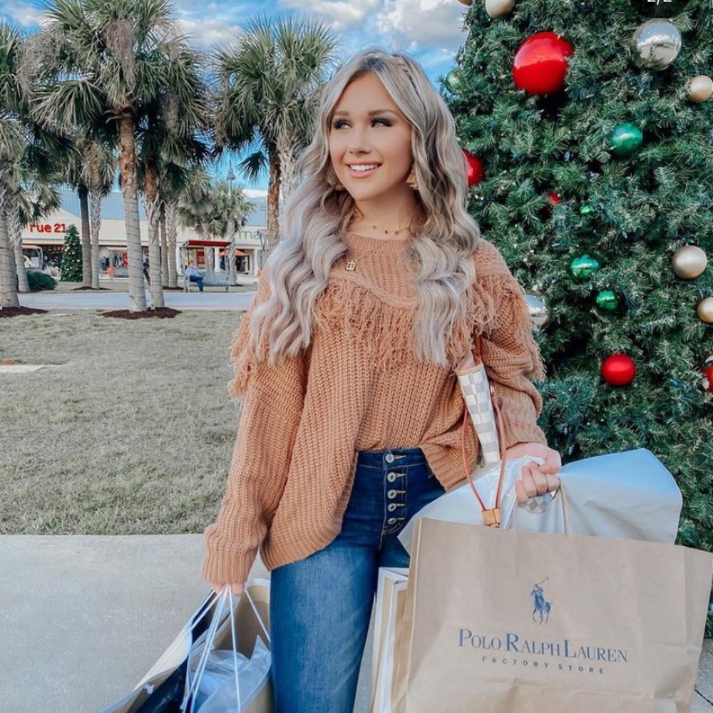 Light Brown Fringe Sweater SOLD